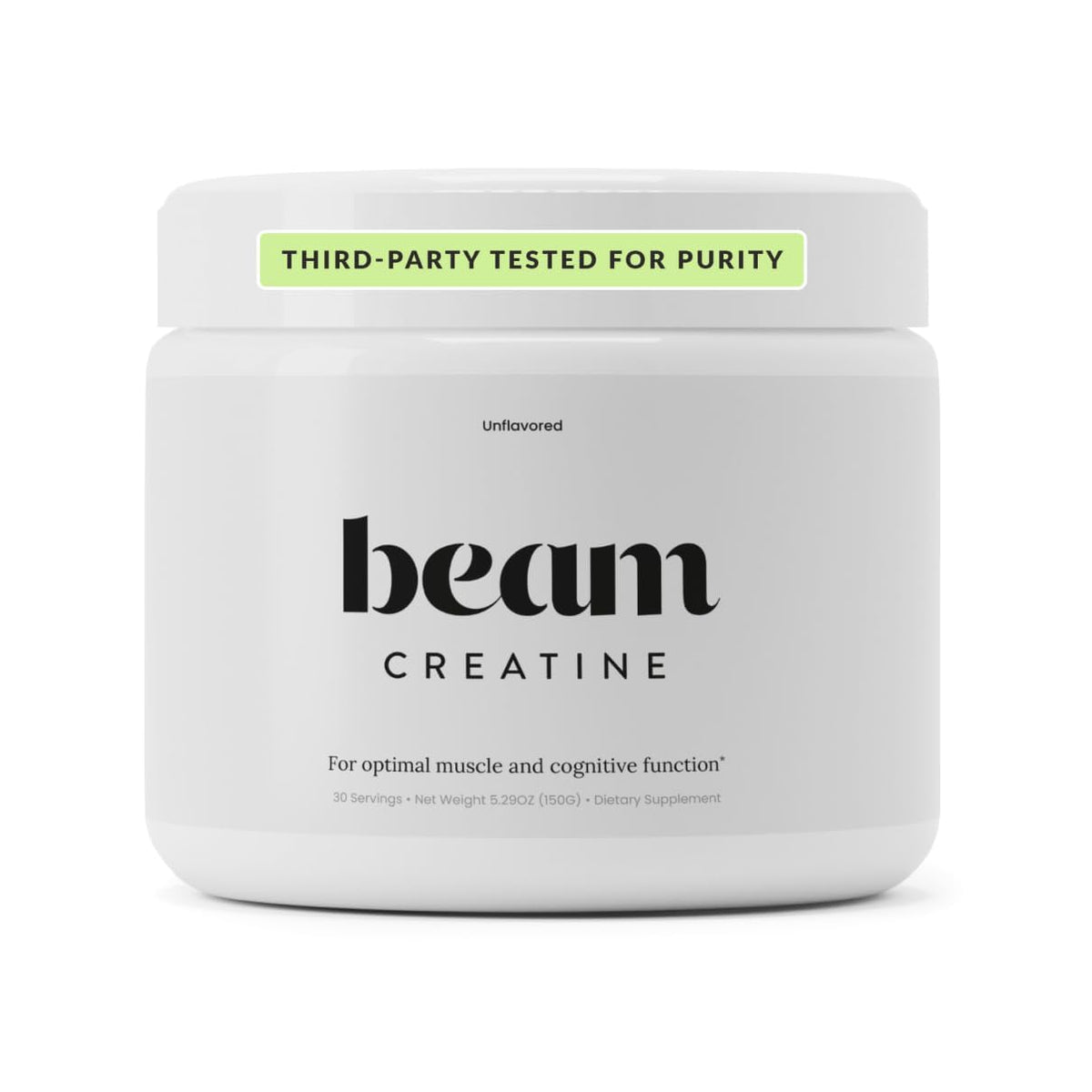 Poudre de créatine monohydrate BEAM 5g micronisée, vue avant