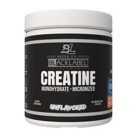 Poudre de créatine monohydrate BLACKLABEL 372g sans saveur vue de face