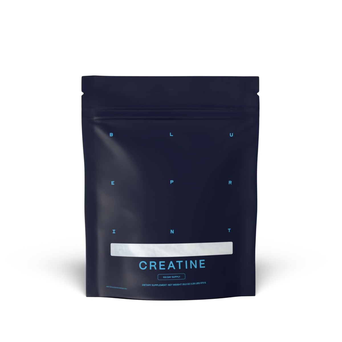 Poudre de créatine monohydrate Blueprint Bryan Johnson 590g vue de face