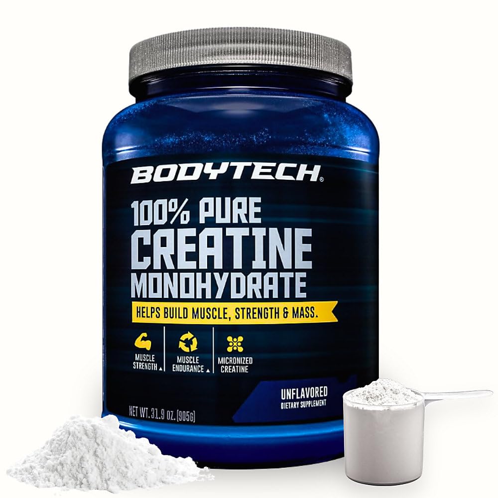Poudre de créatine monohydrate BodyTech 1080g vue de face