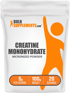 Poudre de créatine monohydrate BulkSupplements 100g vue de face