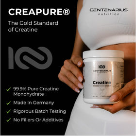 Poudre de créatine monohydrate Centenarius Nutrition 300g avec d'autres compléments