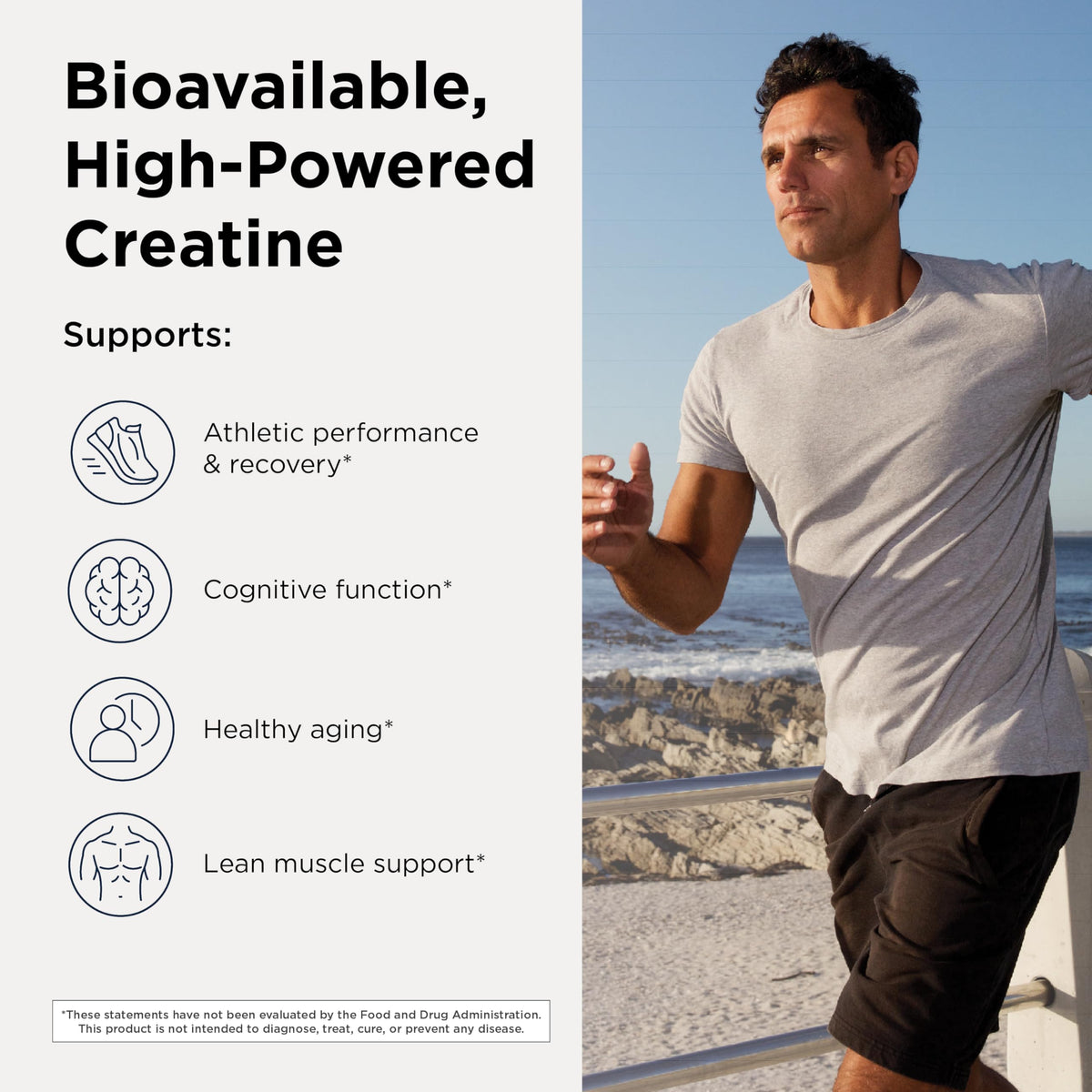 Poudre de créatine monohydrate Designs for Health 5g vue arrière