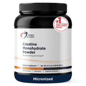 Poudre de créatine monohydrate Designs for Health 5g vue de face