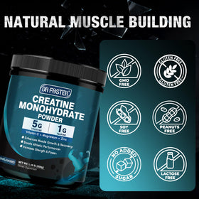 Poudre de créatine monohydrate DRFOSTER avec étiquette