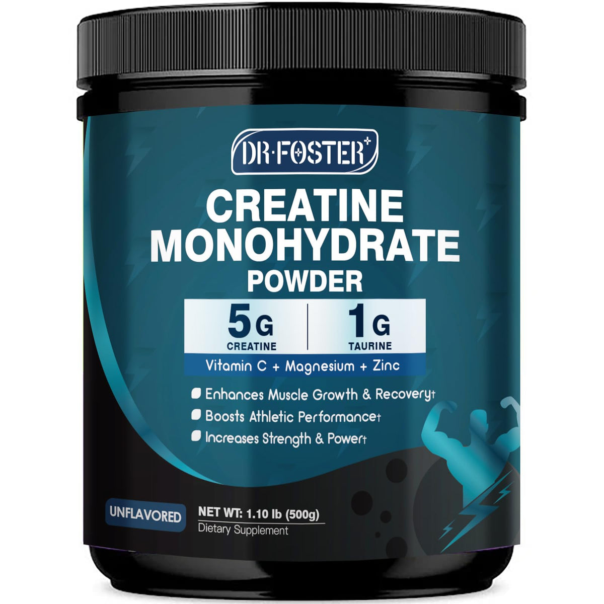 Poudre de créatine monohydrate DRFOSTER vue de face