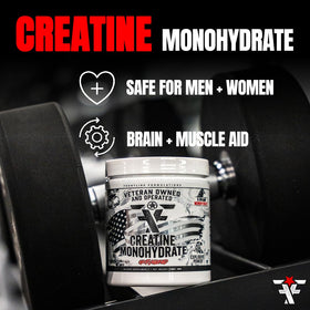 Poudre de créatine monohydrate FRONTLINE FORMULATIONS avec une cuillère dosette