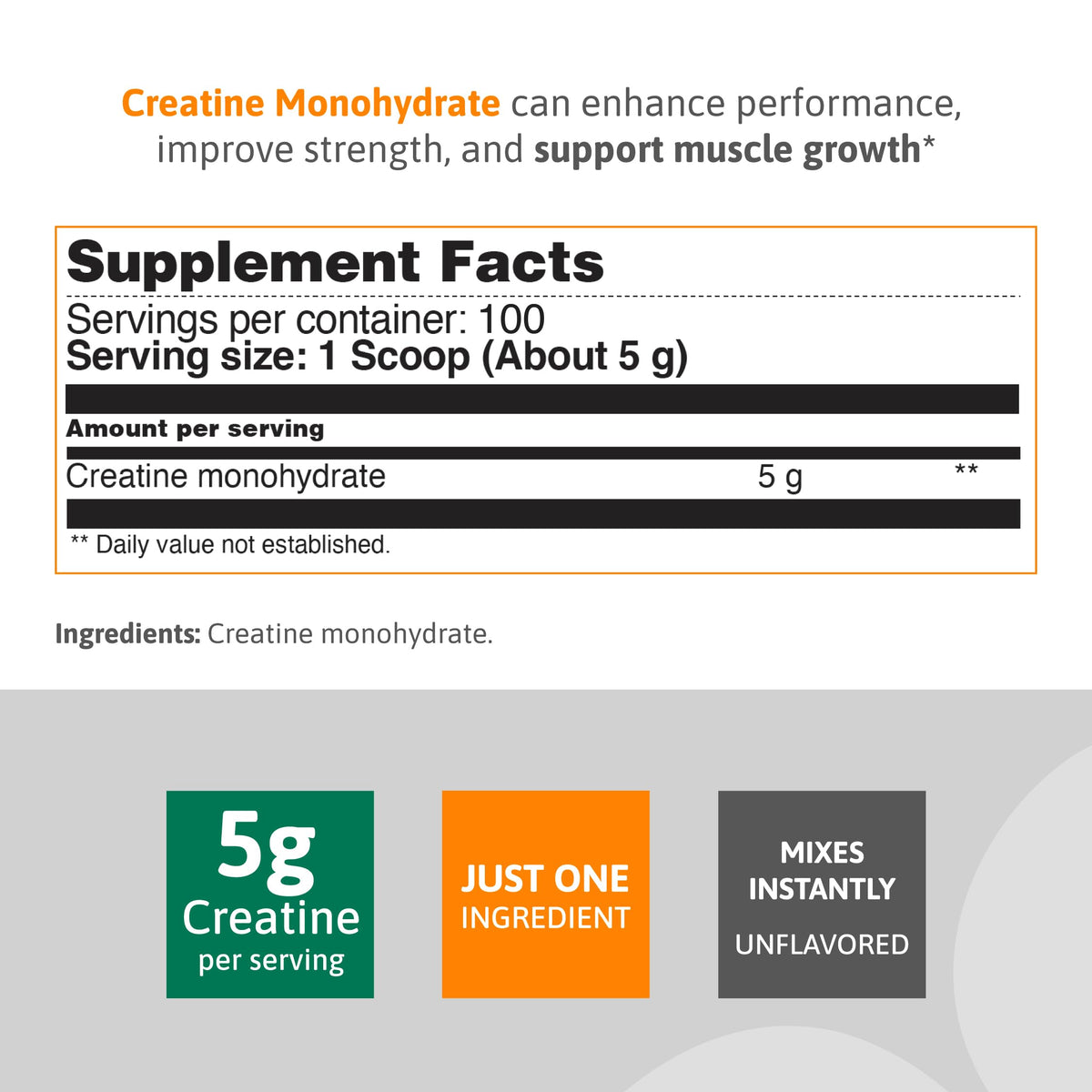 Poudre de créatine monohydrate HEALTHY SPORTS 500g vue arrière