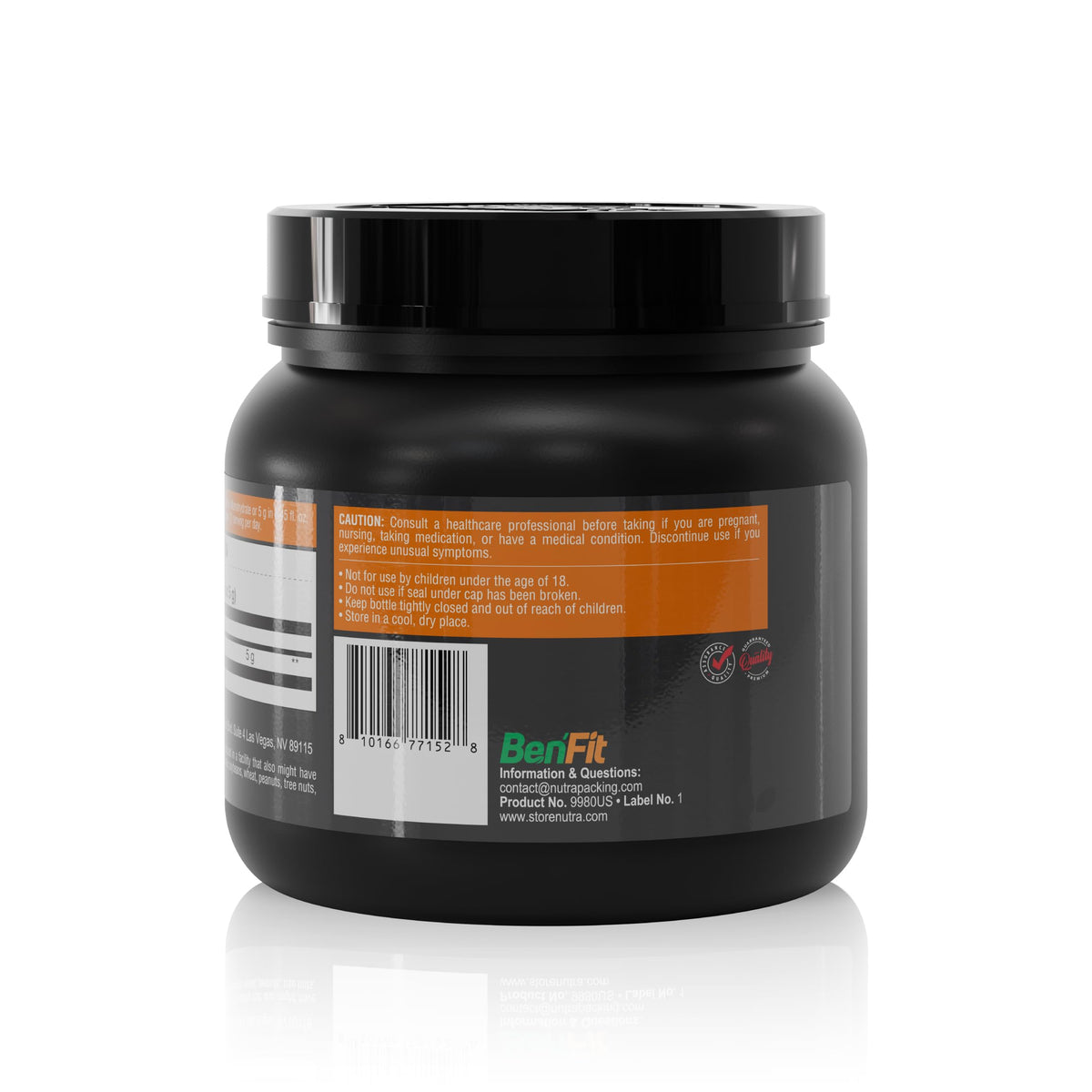 Poudre de créatine monohydrate HEALTHY SPORTS sur une table