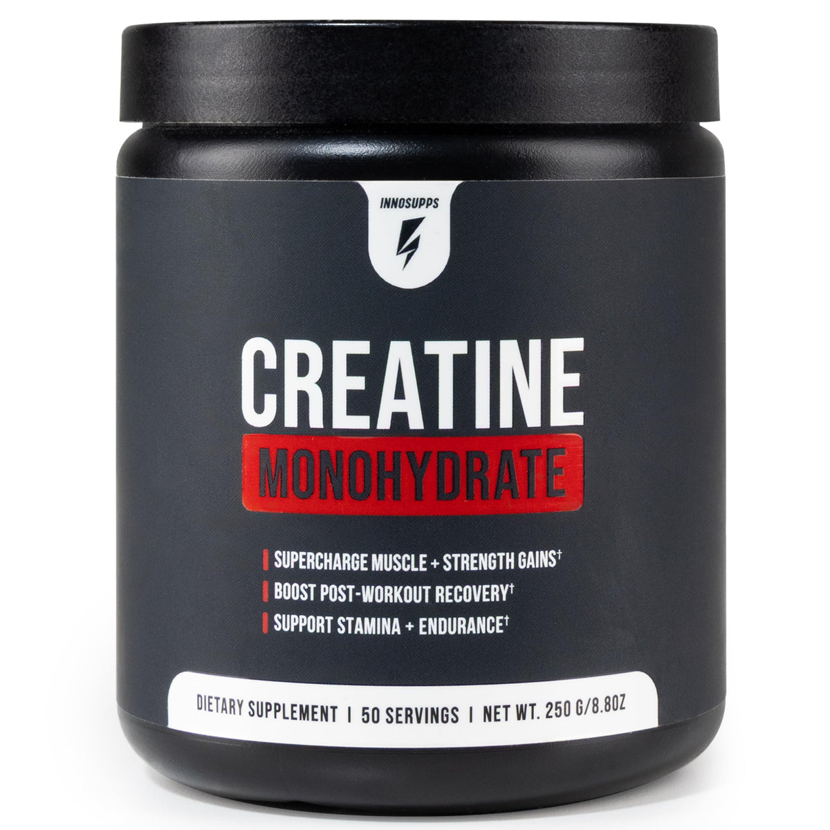 Poudre de créatine monohydrate InnoSupps 304g vue de face