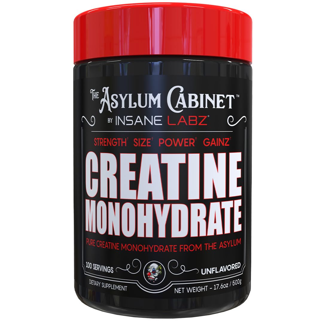 Poudre de créatine monohydrate Insane Labz 612g vue de face