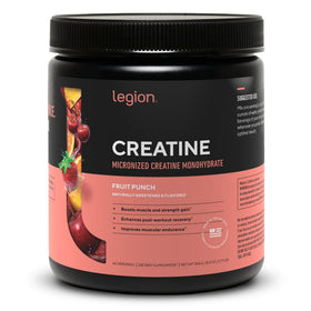 Poudre de créatine monohydrate LEGION 431g saveur punch fruit vue avant