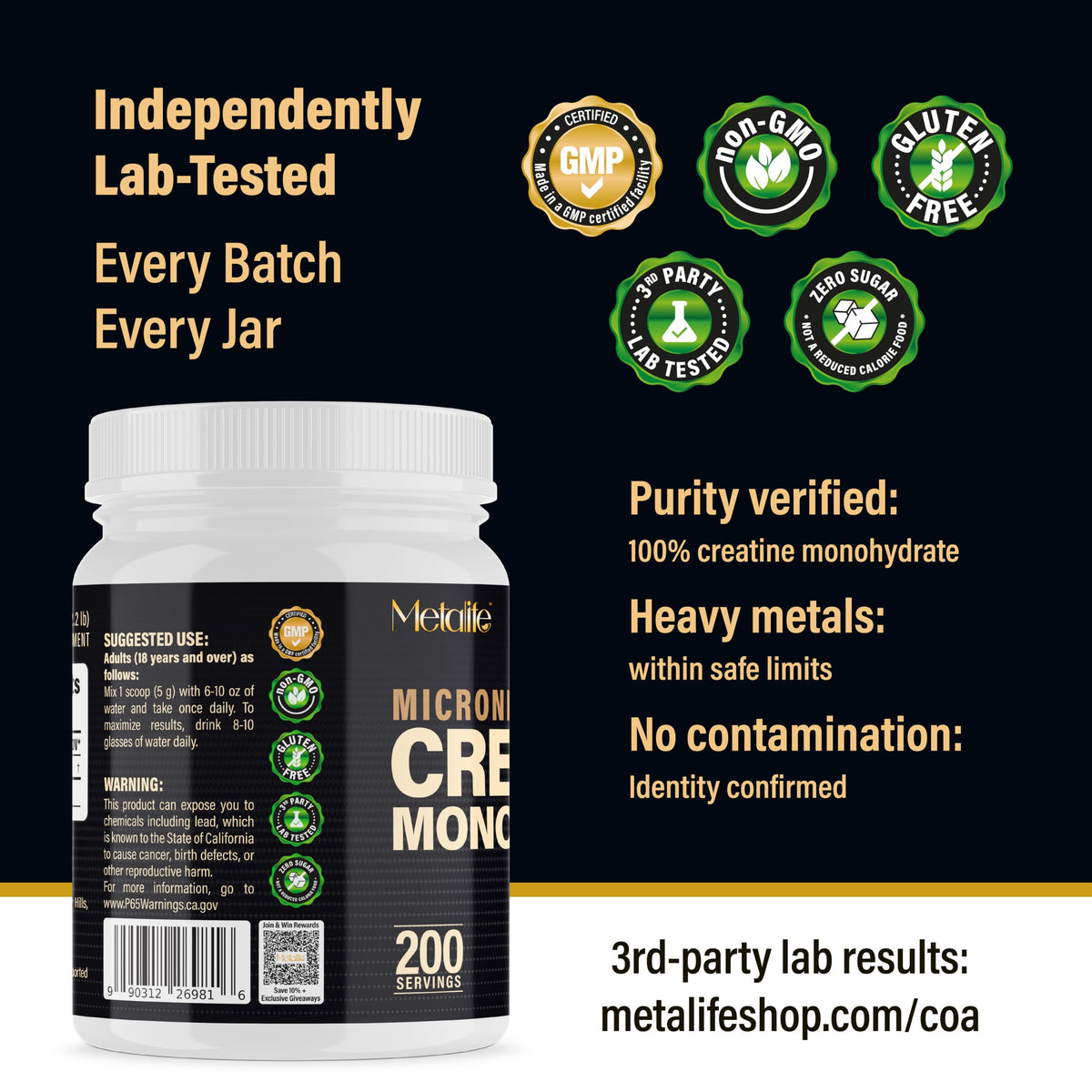 Poudre de créatine monohydrate METALIFE avec des équipements de sport