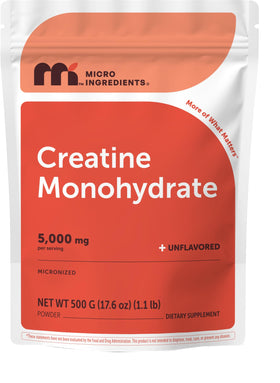 Poudre de créatine monohydrate Micro Ingredients 500 g vue avant