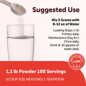 Poudre de créatine monohydrate Micro Ingredients dans un verre d'eau