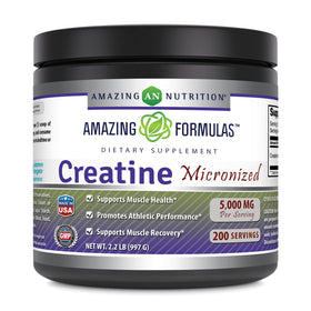 Poudre de créatine monohydrate micronisée Amazing Nutrition vue de face