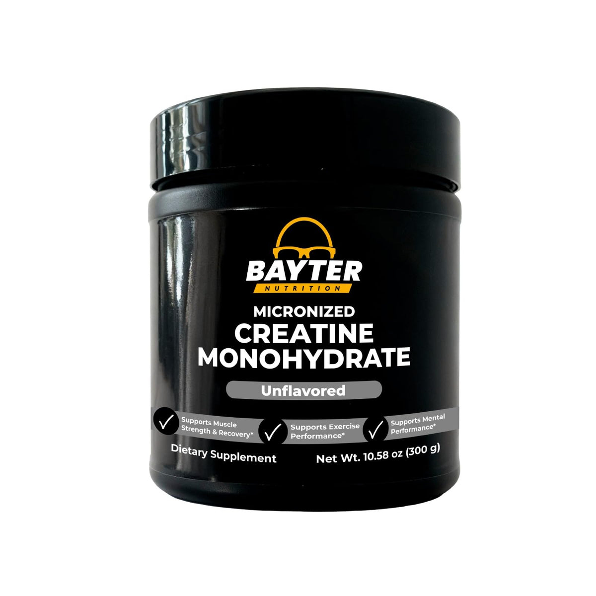Poudre de créatine monohydrate micronisée Bayter Nutrition vue de face