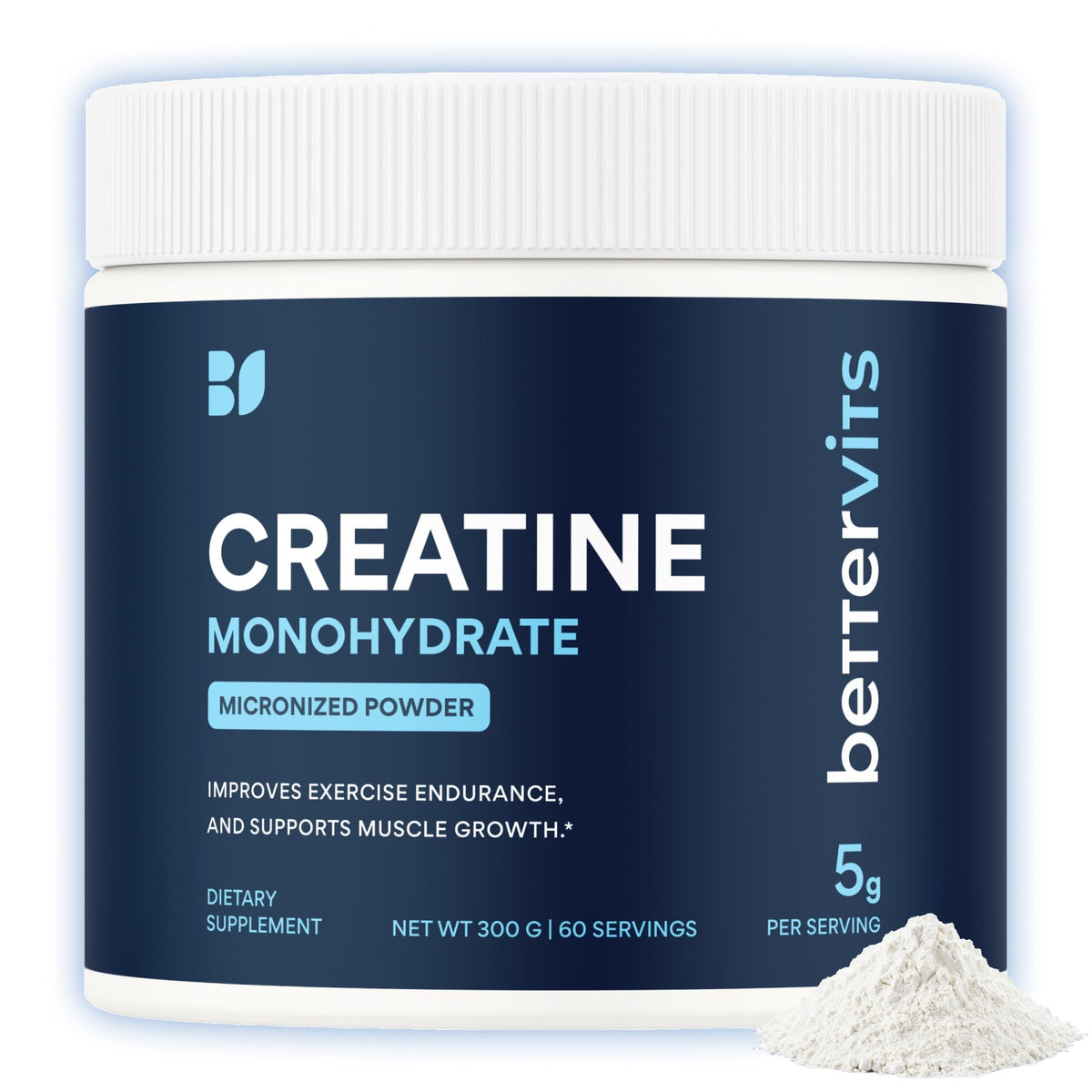 Poudre de créatine monohydrate micronisée Bettervits 340g vue de face