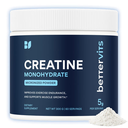 Poudre de créatine monohydrate micronisée Bettervits 340g vue de face
