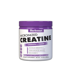 Poudre de créatine monohydrate micronisée BlueBonnet vue de face