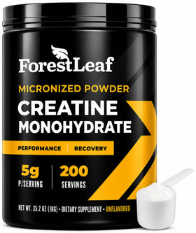 Poudre de créatine monohydrate micronisée ForestLeaf vue de face