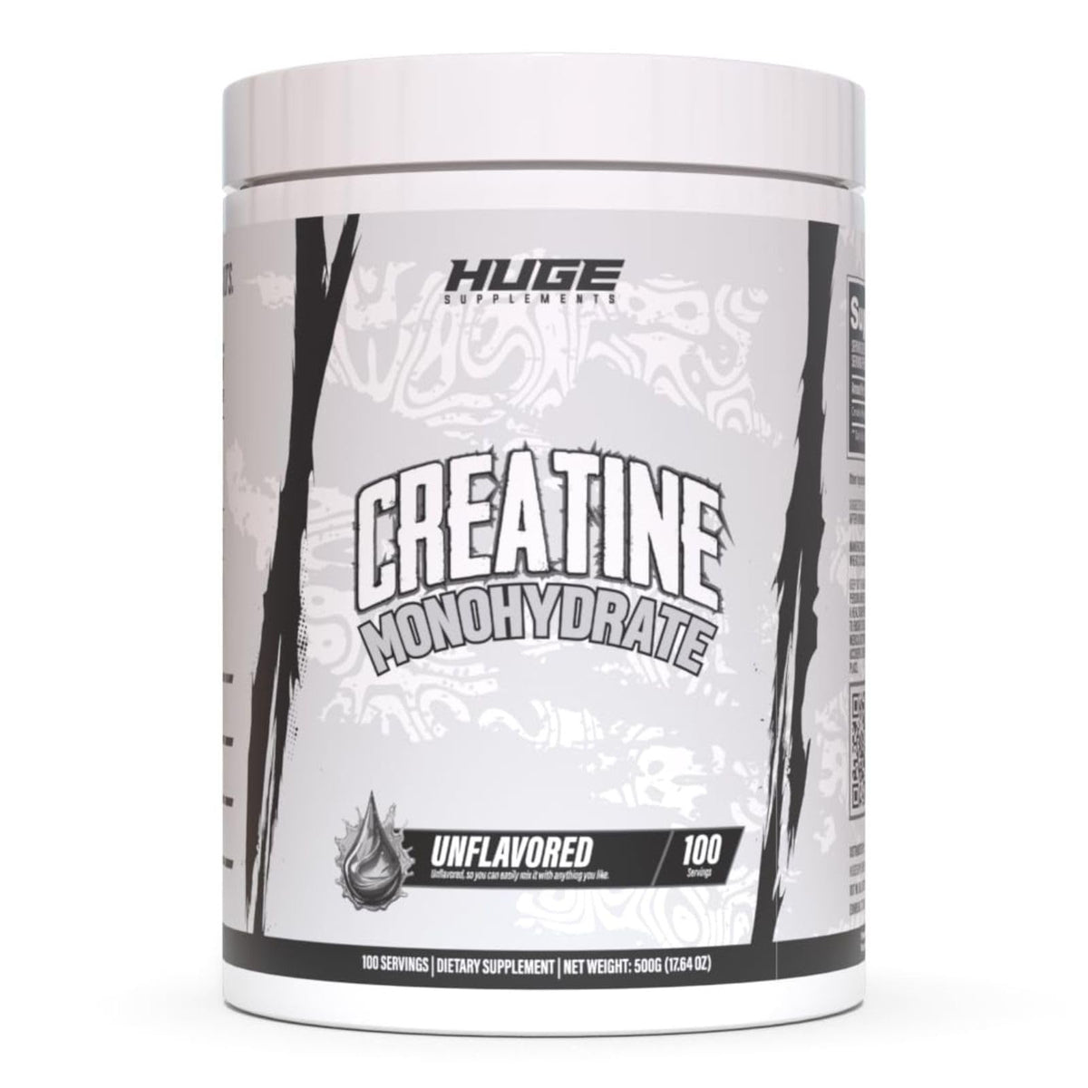 Poudre de créatine monohydrate micronisée Huge Supplements 500g vue de face