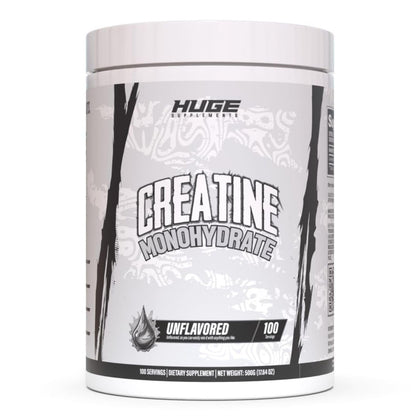 Poudre de créatine monohydrate micronisée Huge Supplements 500g vue de face