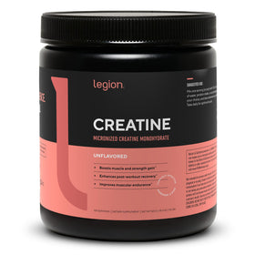 Poudre de créatine monohydrate micronisée LEGION 380g vue de face