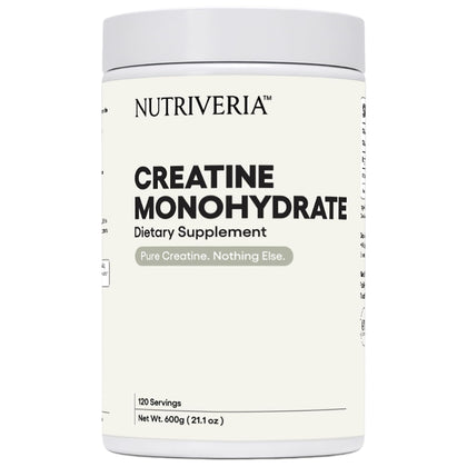Poudre de créatine monohydrate micronisée Nutriveria 600g vue de face