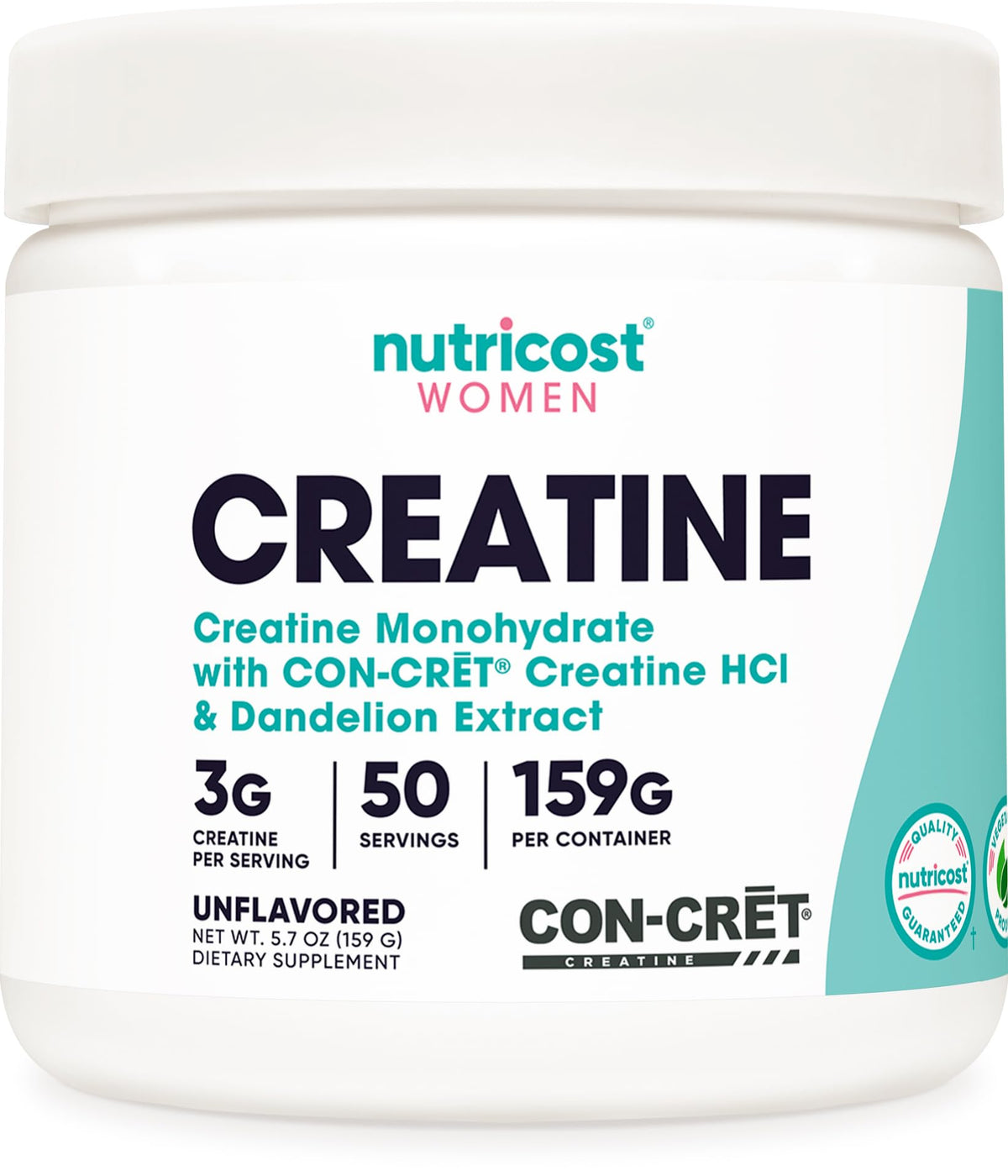 Poudre de créatine monohydrate Nutricost vue de face