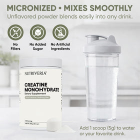 Poudre de créatine monohydrate Nutriveria vue de dessus