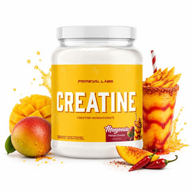 Poudre de créatine monohydrate Primeval Labs 1080g au goût Mangonada vue de face