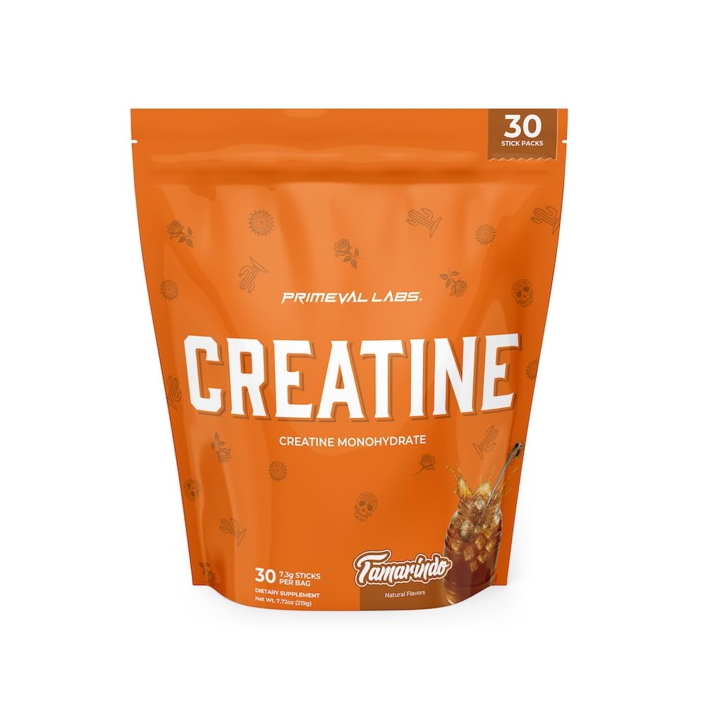 Poudre de créatine monohydrate Primeval Labs saveur tamarindo vue avant