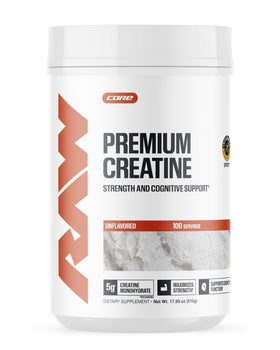 Poudre de créatine monohydrate RAW 620g vue de face