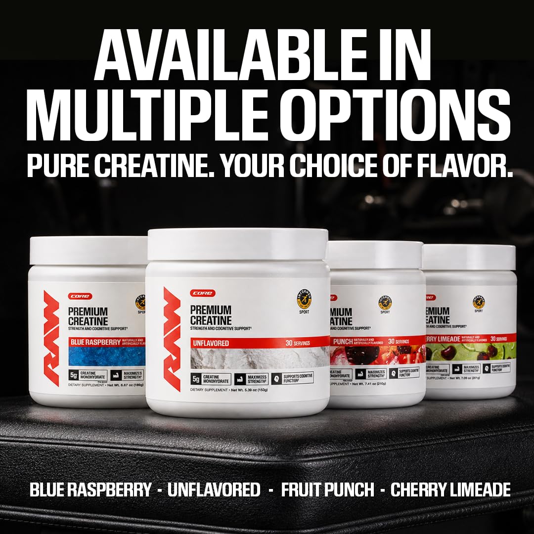 Poudre de créatine monohydrate RAW avec un shaker