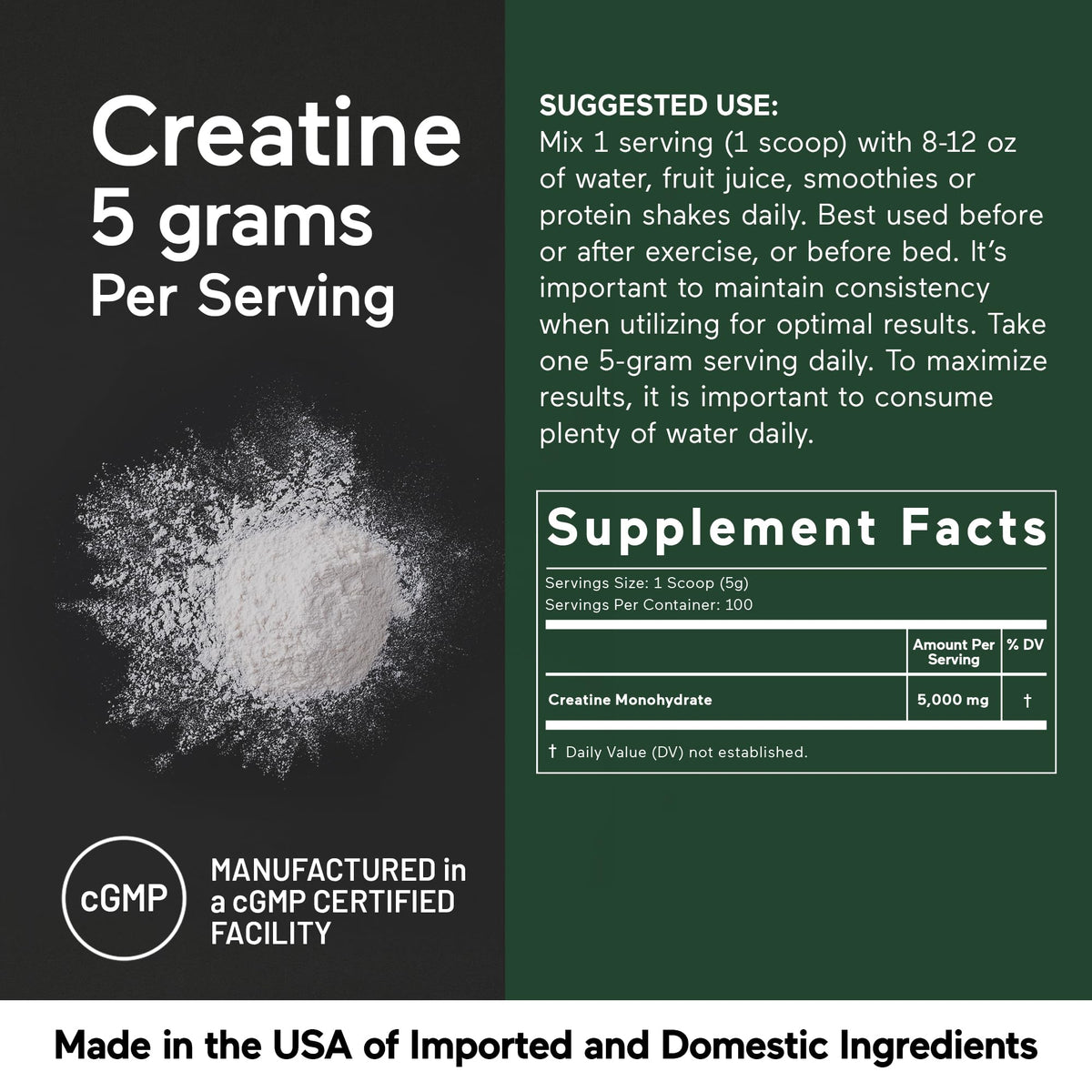 Poudre de créatine monohydrate SMARTERNUTRITION sur une table