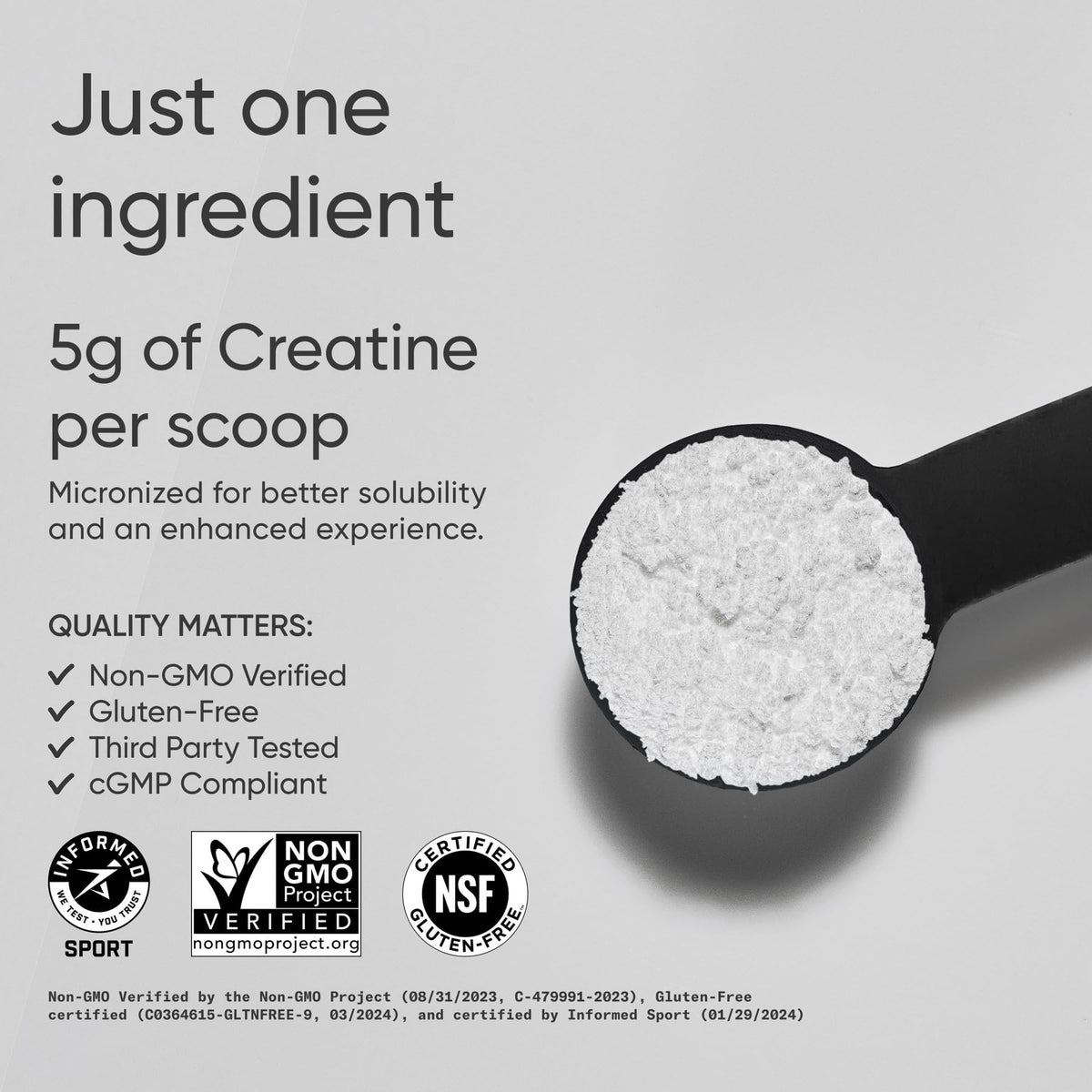 Poudre de créatine monohydrate Sports Research 400g sans saveur vue arrière