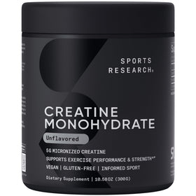 Poudre de créatine monohydrate Sports Research 400g sans saveur vue de face