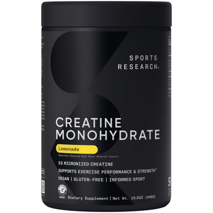 Poudre de créatine monohydrate Sports Research 549g vue avant