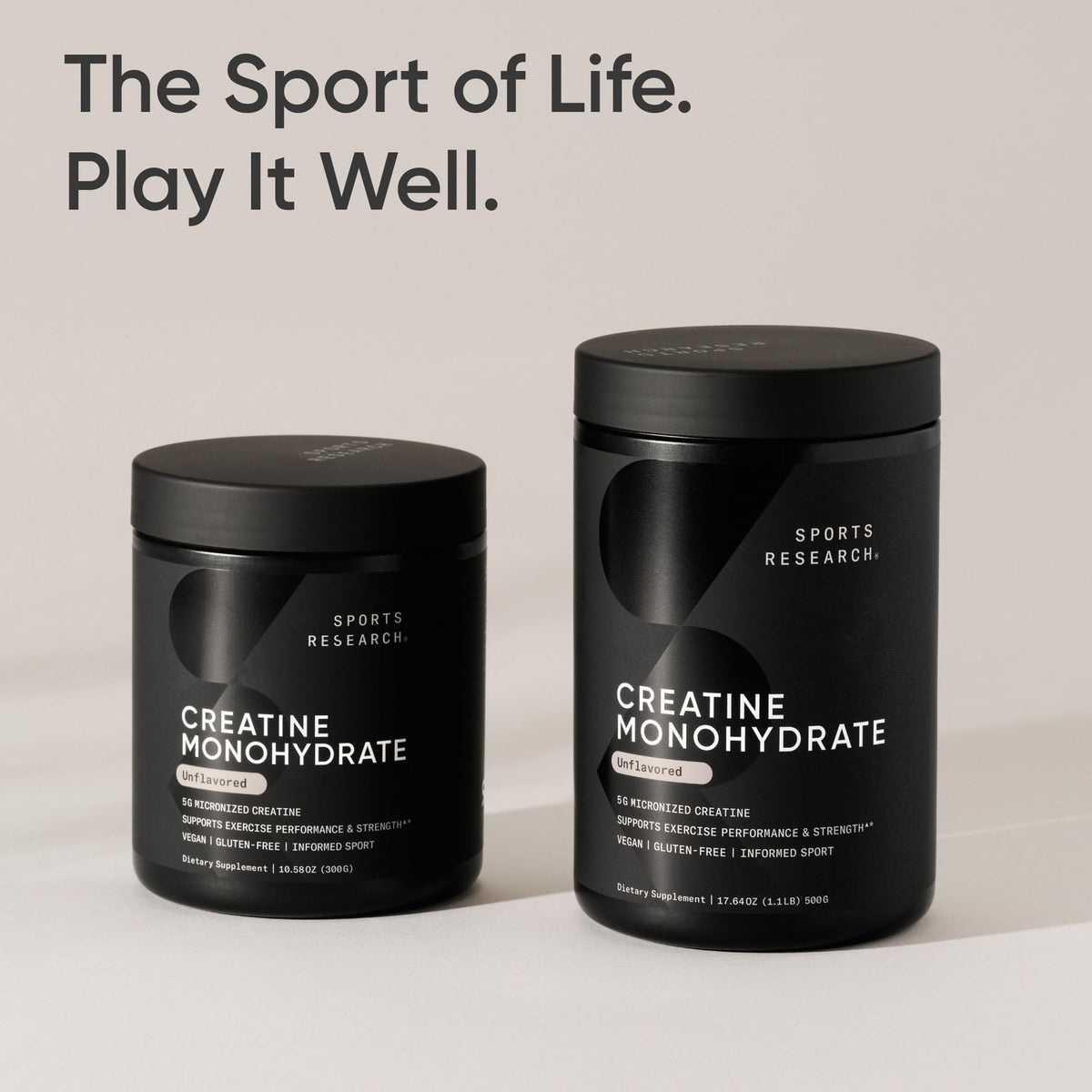 Poudre de créatine monohydrate Sports Research avec cuillère doseuse