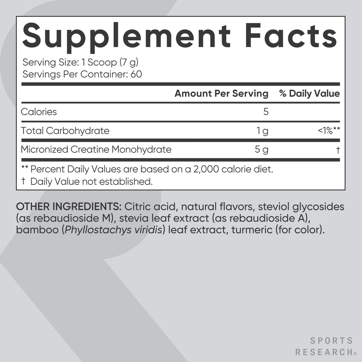 Poudre de créatine monohydrate Sports Research avec une cuillère