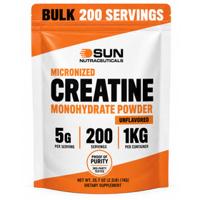 Poudre de créatine monohydrate Sun Nutraceuticals 1kg vue avant