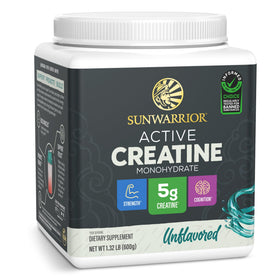 Poudre de créatine monohydrate Sunwarrior 399g vue de face