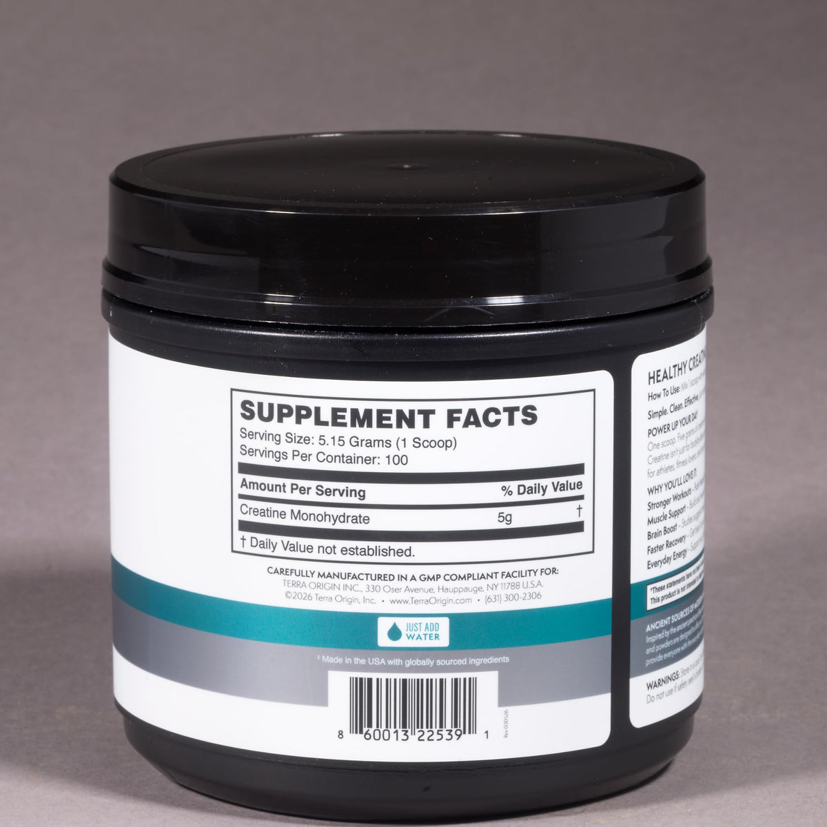 Poudre de créatine monohydrate TERRA ORIGIN 100 portions