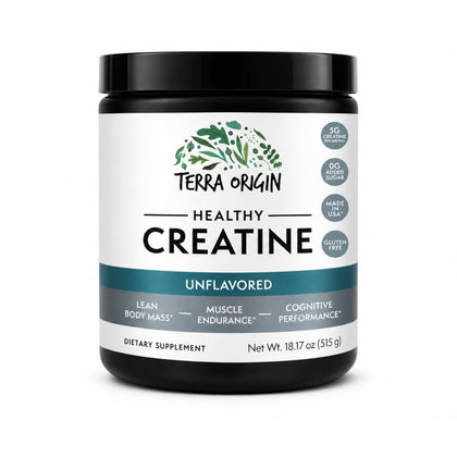 Poudre de créatine monohydrate TERRA ORIGIN 599g vue de face
