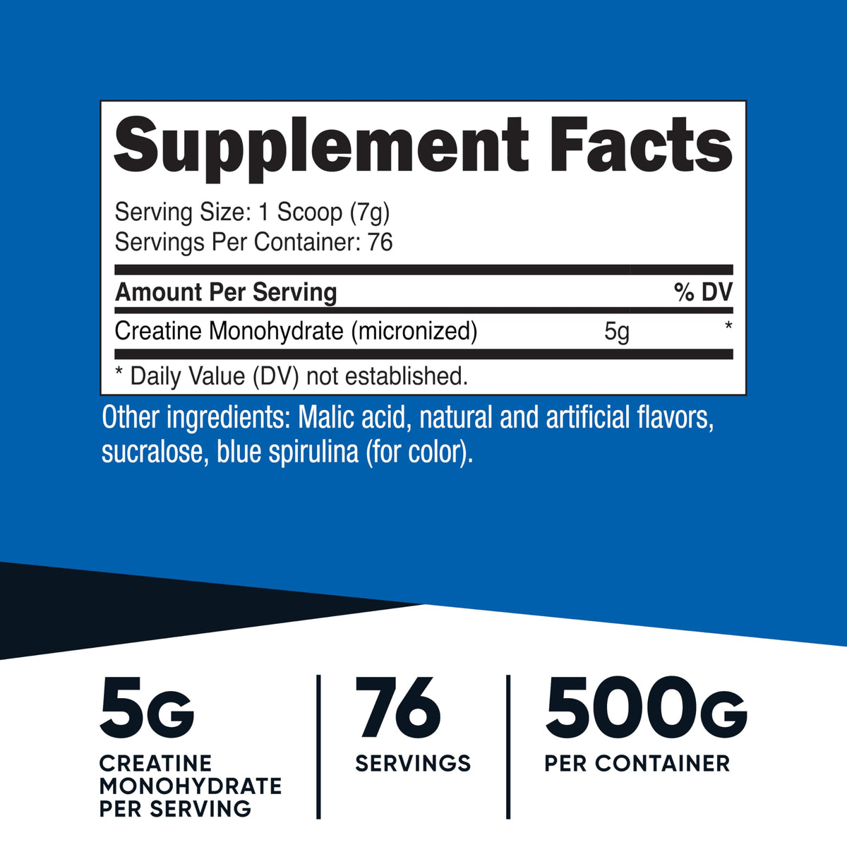 Poudre de créatine Nutricost avec cuillère incluse