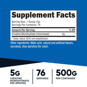 Poudre de créatine Nutricost avec cuillère incluse