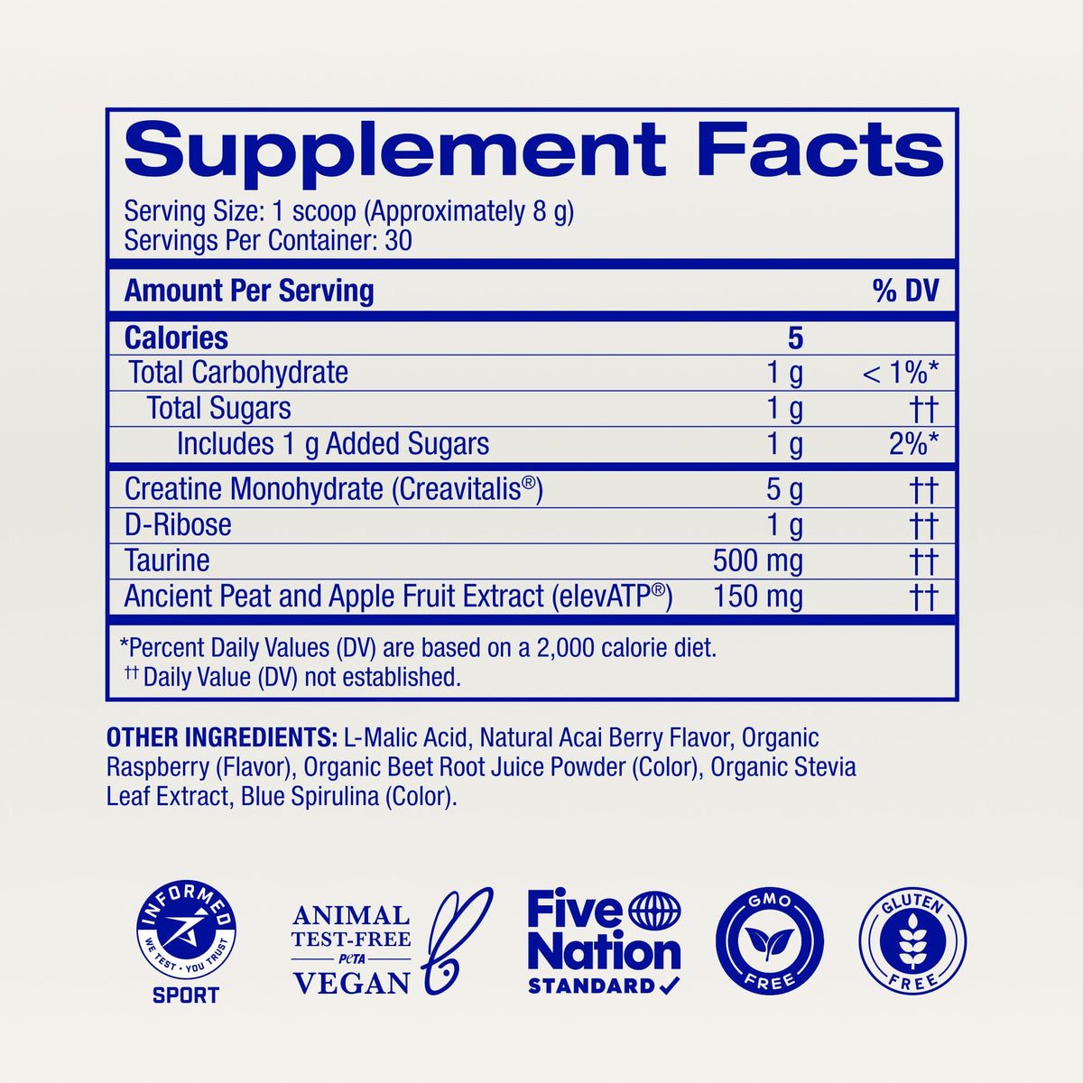 Poudre de créatine Ora Organic avec smoothie