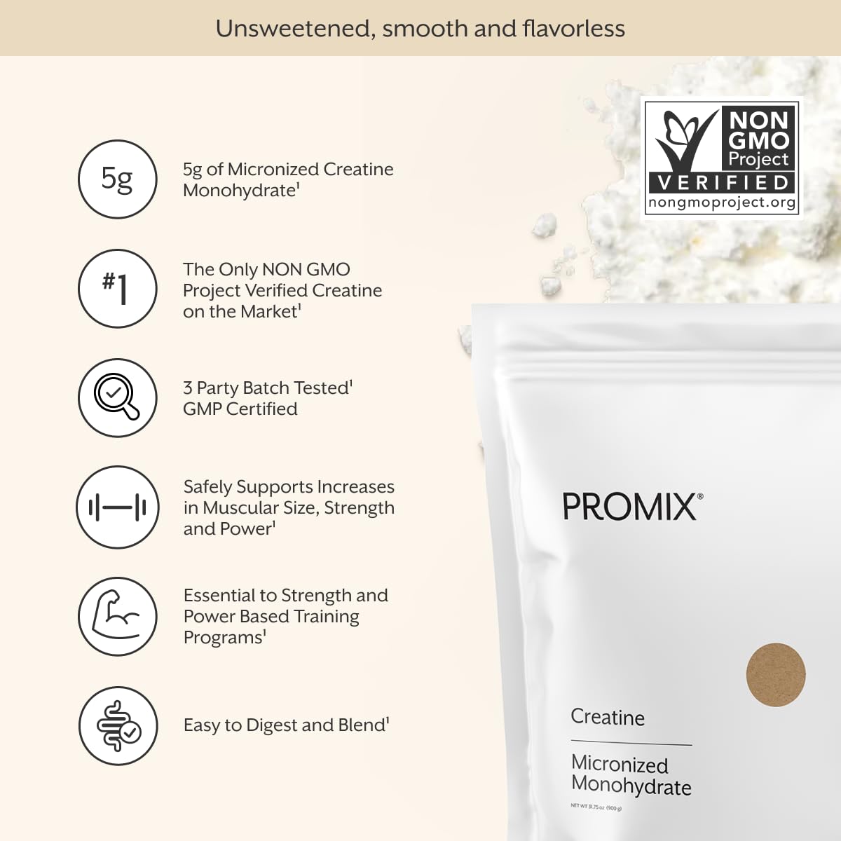 Poudre de créatine ProMix Nutrition dans un shaker