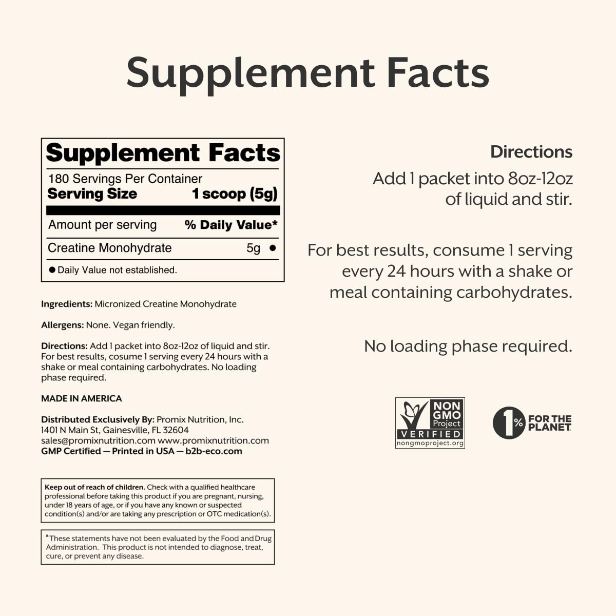 Poudre de créatine ProMix Nutrition versée dans une cuillère